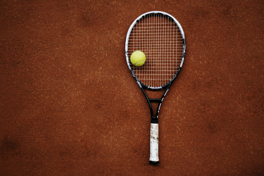 tennis racket and a ball